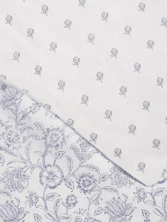 Reversible Block Floral Double Duvet Cover Set