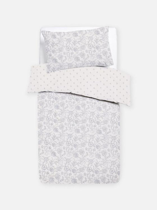 Reversible Block Floral Single Duvet Cover Set
