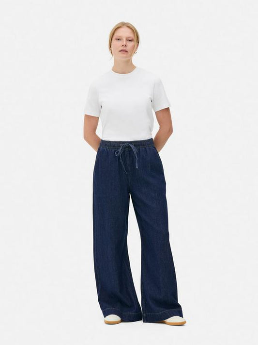 The Edit Drawstring Wide Leg Jeans