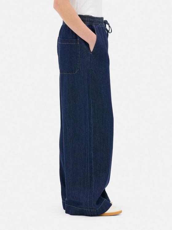 The Edit Drawstring Wide Leg Jeans