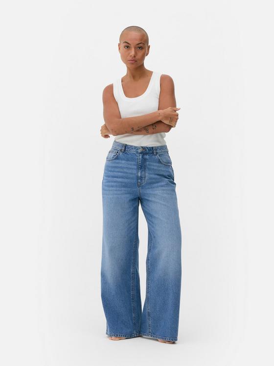 Wide Leg Denim Jeans