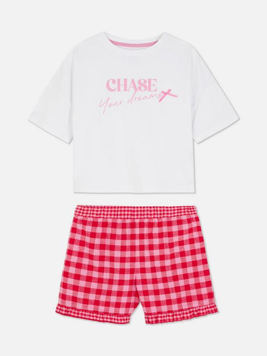 Bow short sleeved top and shorts set