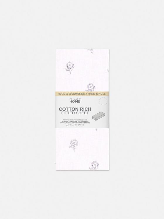 Single Block Floral Fitted Sheet
