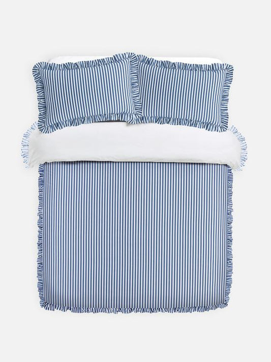 Striped Frill Super King Duvet Cover Set