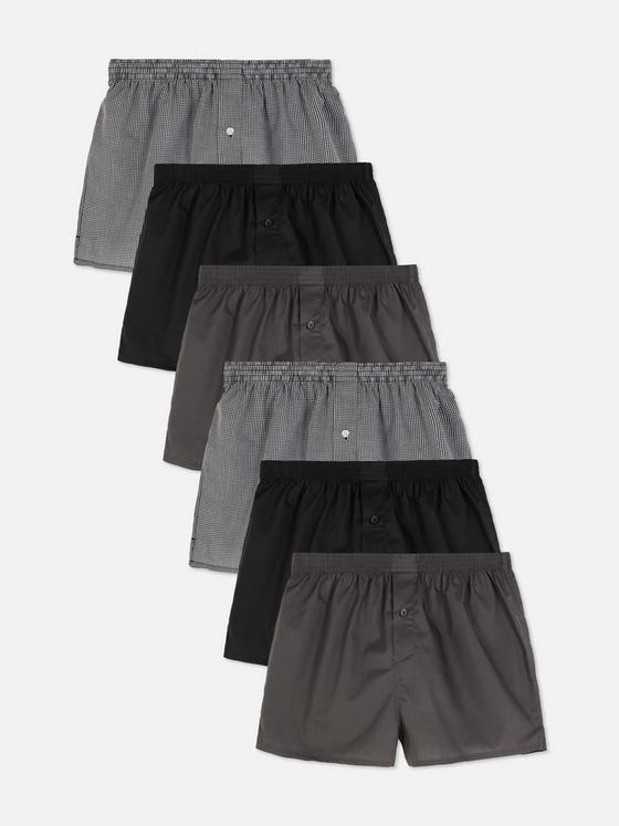 6pk Woven Check Boxers