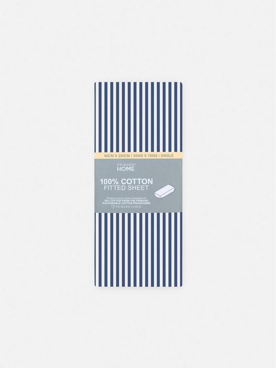 Single Striped Fitted Sheet