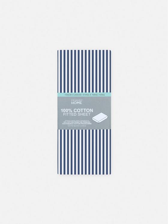 King Striped Fitted Sheet