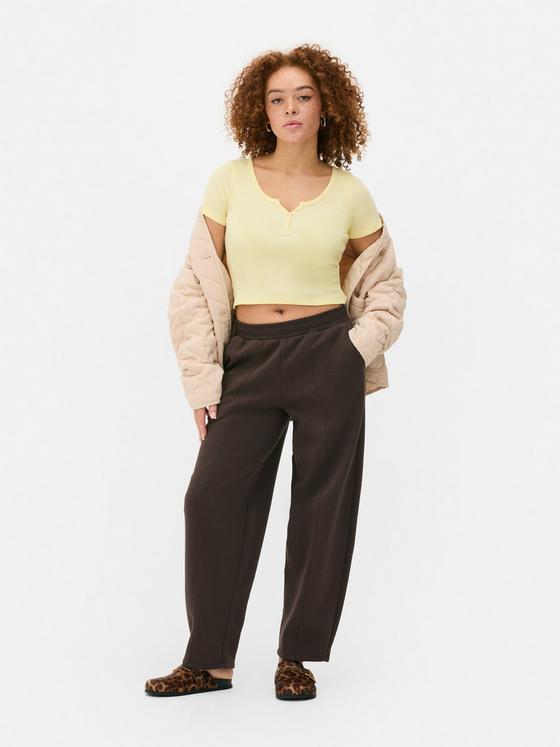 Ribbed Henley T-Shirt