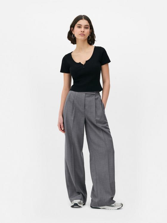 Ribbed Henley T-Shirt