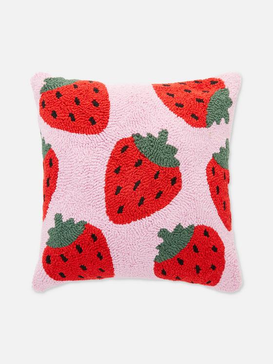 Tufted Strawberry Square Cushion