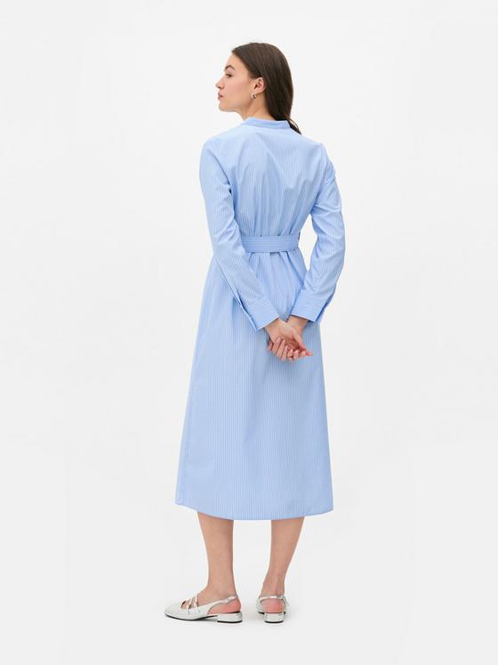 Stripe Belted Shirt Dress