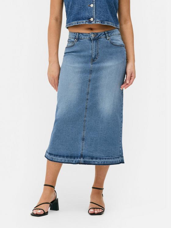Denim Midi Skirt