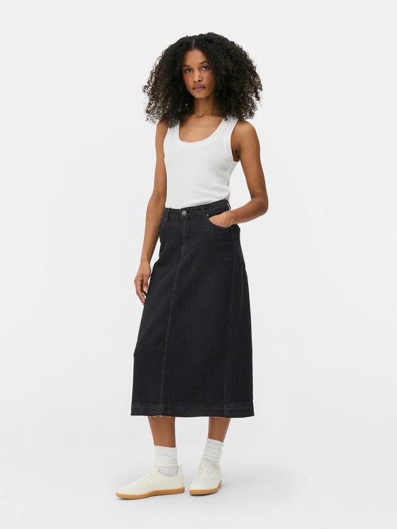 Denim Midi Skirt