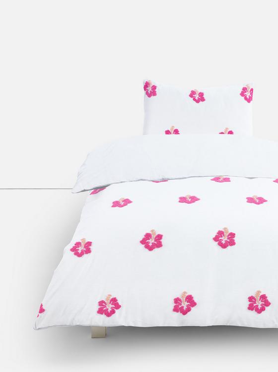 Tufted Hibiscus Single Duvet Cover Set