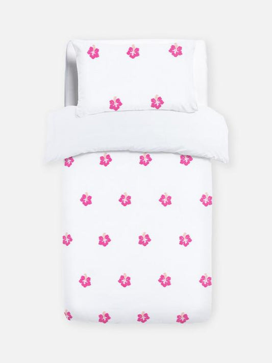 Tufted Hibiscus Single Duvet Cover Set