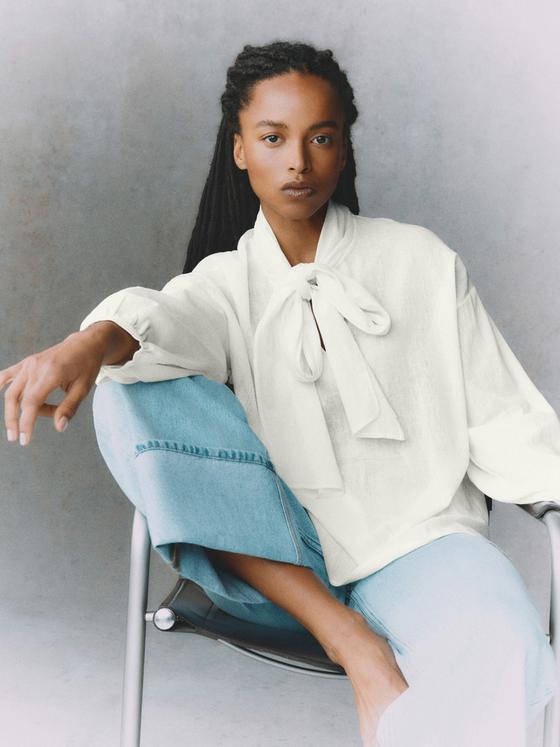 The Edit Pussybow Blouse