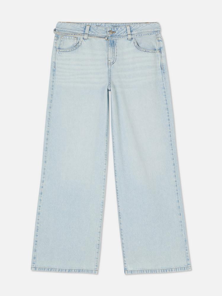 Rita Ora Belted Wide Leg Jeans