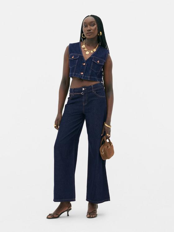 Rita Ora Belted Wide Leg Jeans