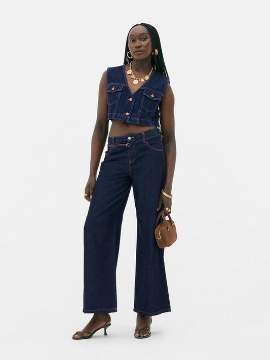 Rita Ora Belted Wide Leg Jeans