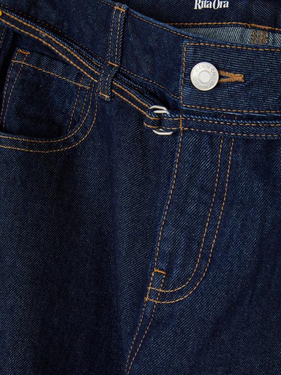 Rita Ora Belted Wide Leg Jeans