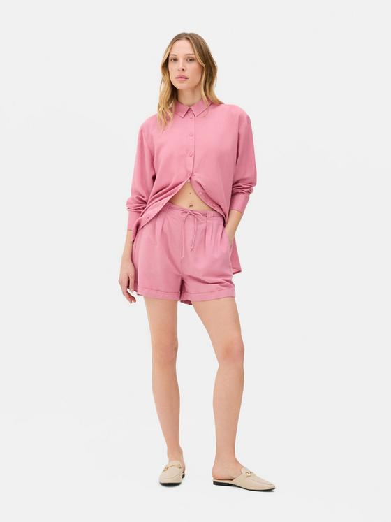 Cotton Blend Tie Shorts