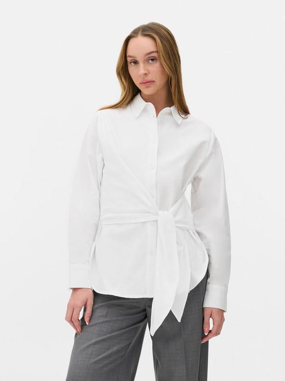 Striped Wrap Oxford Shirt