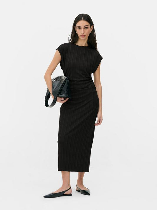 Ruched Rib Midi Dress