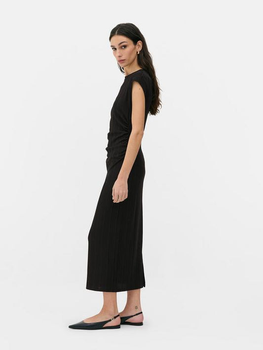 Ruched Rib Midi Dress