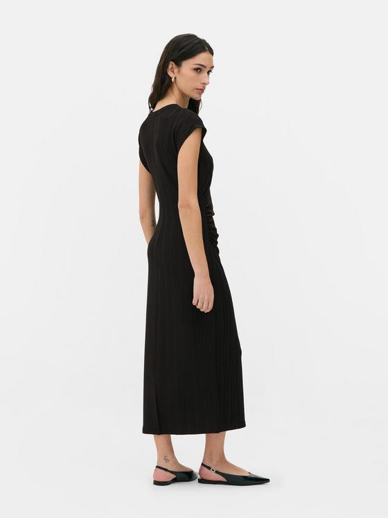 Ruched Rib Midi Dress