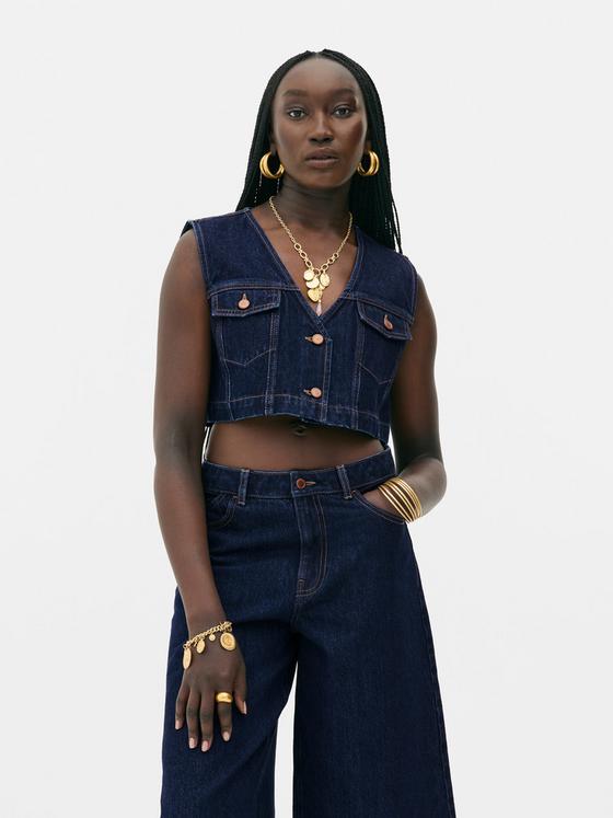 Rita Ora Denim Waistcoat