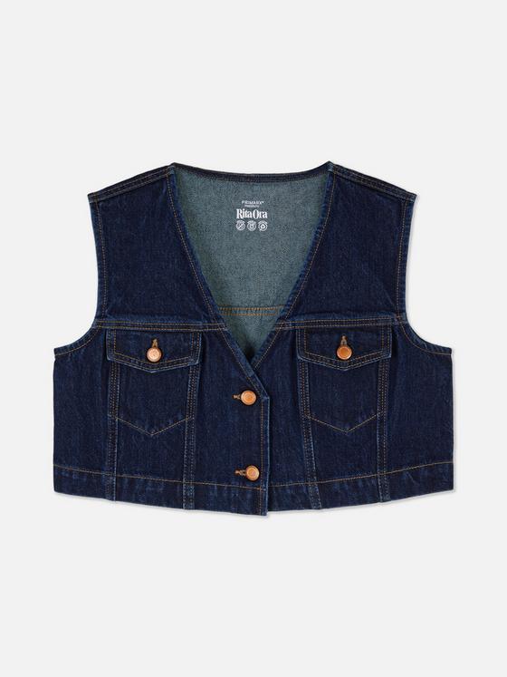 Rita Ora Denim Waistcoat