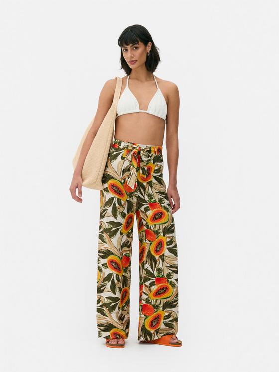 Printed Wide Leg Palazzo Trousers