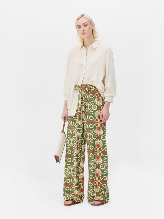 Printed Wide Leg Palazzo Trousers