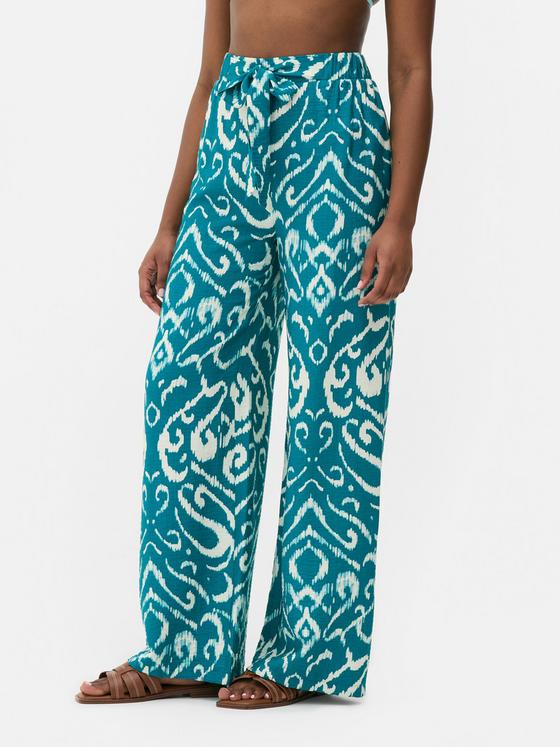 Printed Wide Leg Palazzo Trousers