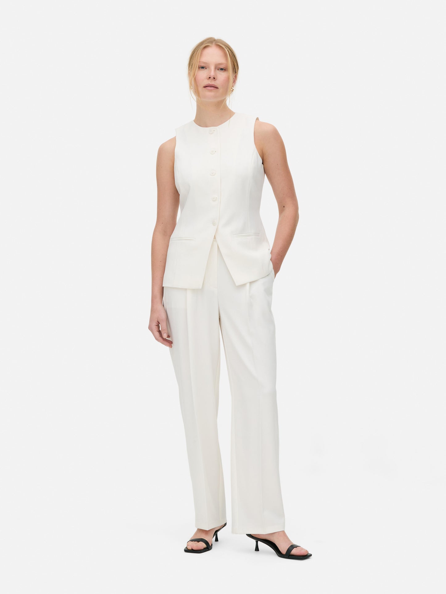 Crew Neck Longline Waistcoat