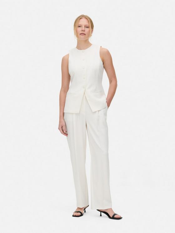 Crew Neck Longline Waistcoat