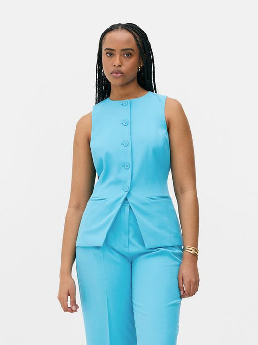 Crew Neck Longline Waistcoat