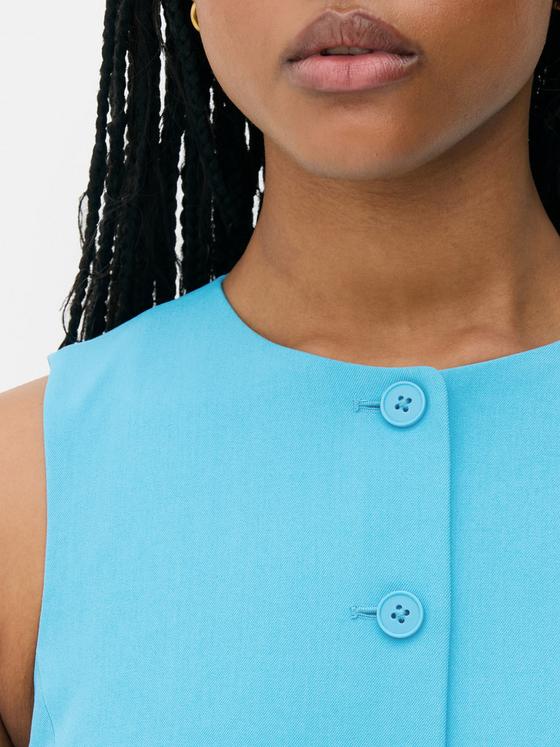 Crew Neck Longline Waistcoat