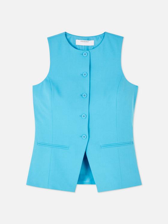 Crew Neck Longline Waistcoat