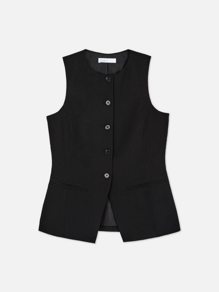 Crew Neck Longline Waistcoat