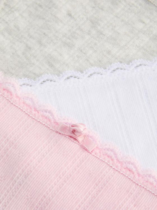 3pk Lace Detail String Thongs