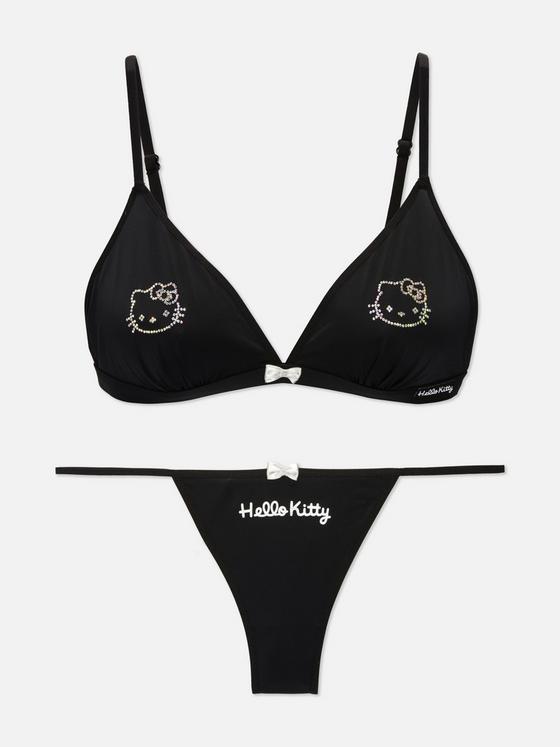 Hello Kitty Diamanté Bra and Thong Set