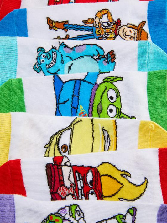 7pk Disney Character Graphic Trainer Socks