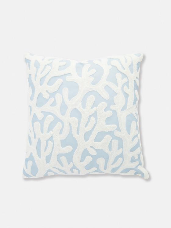 Coral Embroidered Cushion Cover