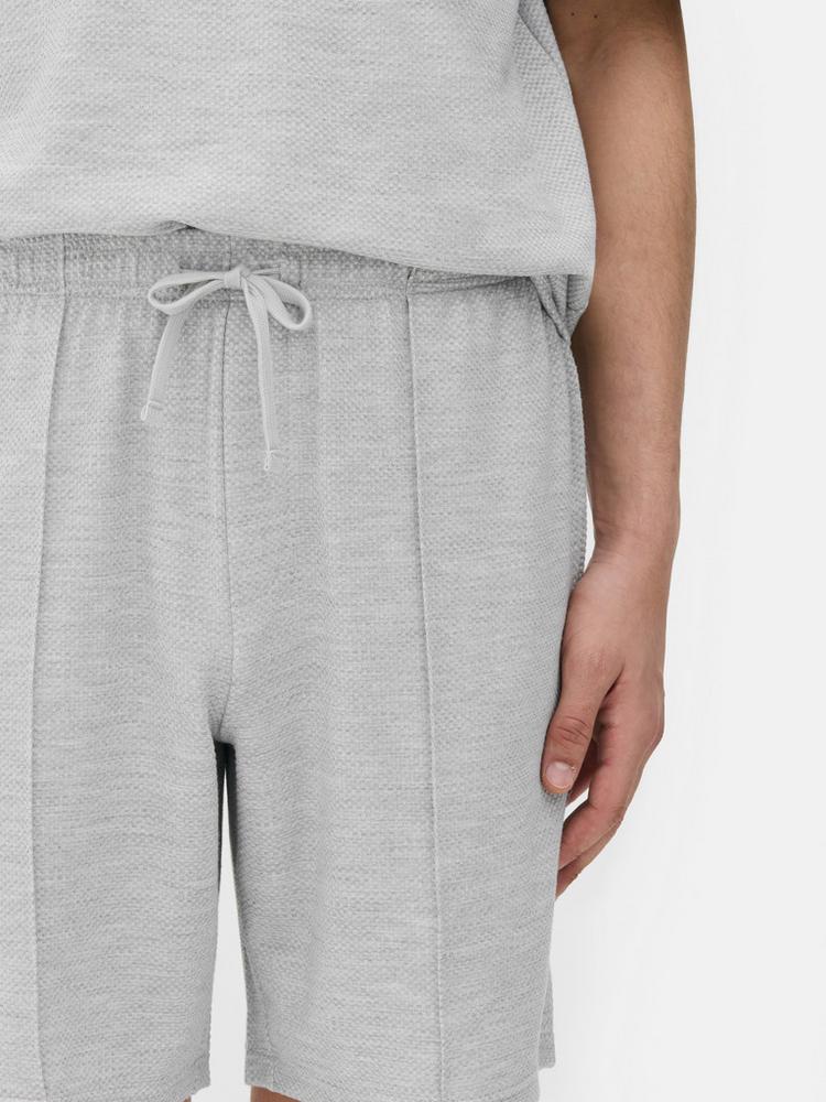 Textured Drawstring Shorts
