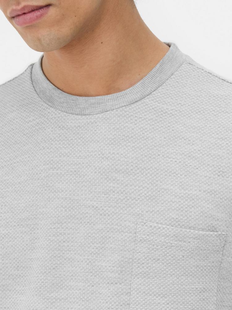 Textured Short Sleeved Tee with Chest Pocket