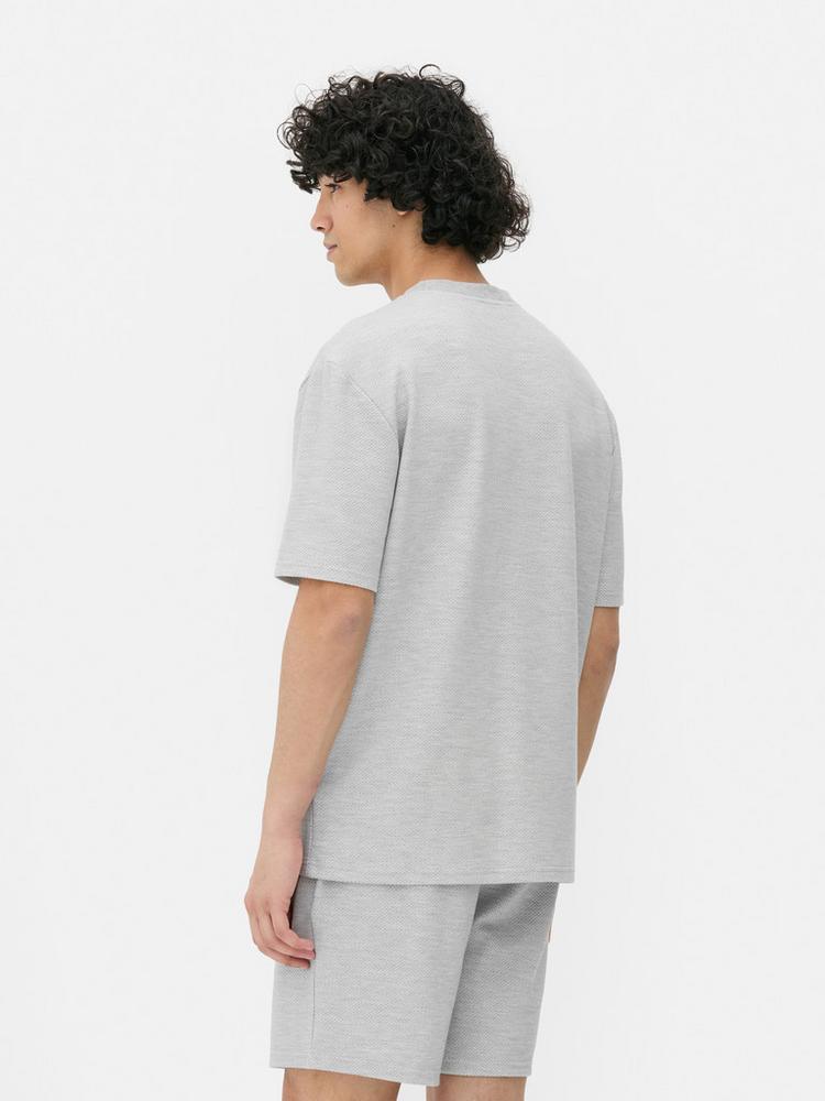 Textured Short Sleeved Tee with Chest Pocket