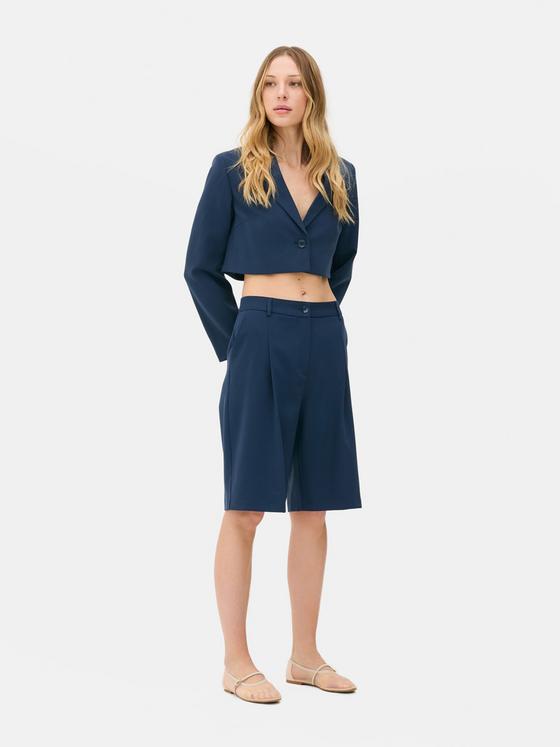 Rita Ora Pleated Bermuda Shorts