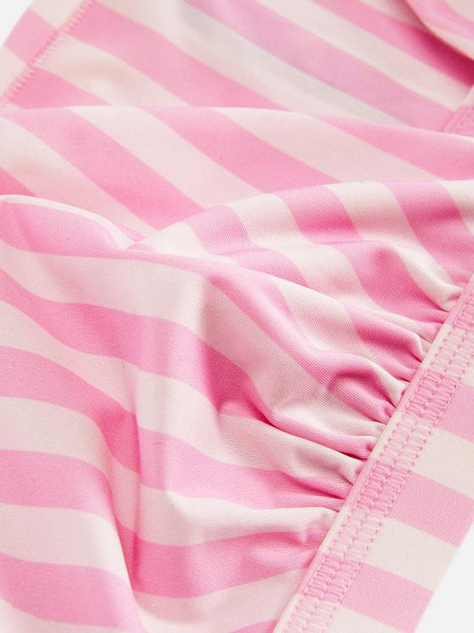 Pink Stripe Triangle Bra & Thong Set