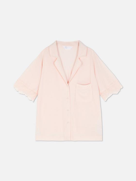 Lace Trim Pyjama Shirt